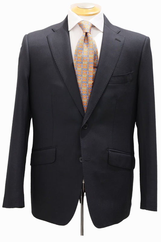 Solid Black Super 130s Wool Suit
