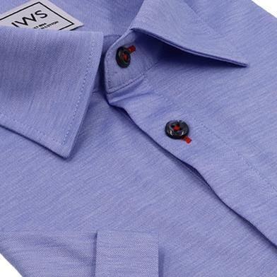 Blue Fine Pique Polo Shirt - Just White Shirts