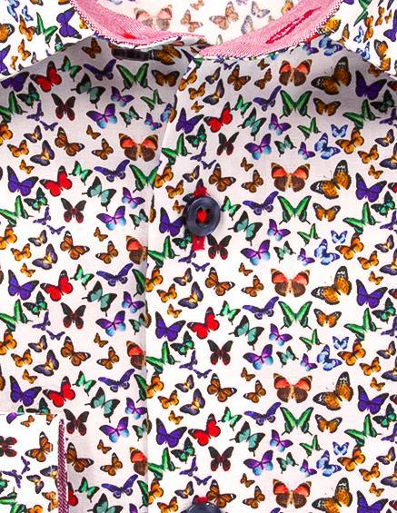 Butterfly Printed Shirt - Just White Shirts