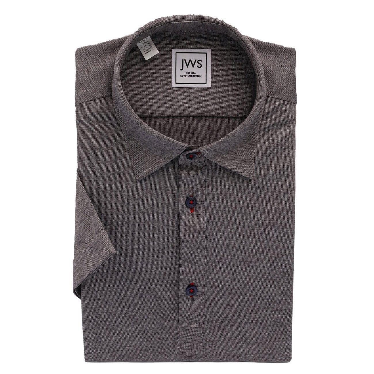 Charcoal fine Pique Polo Shirt - Just White Shirts