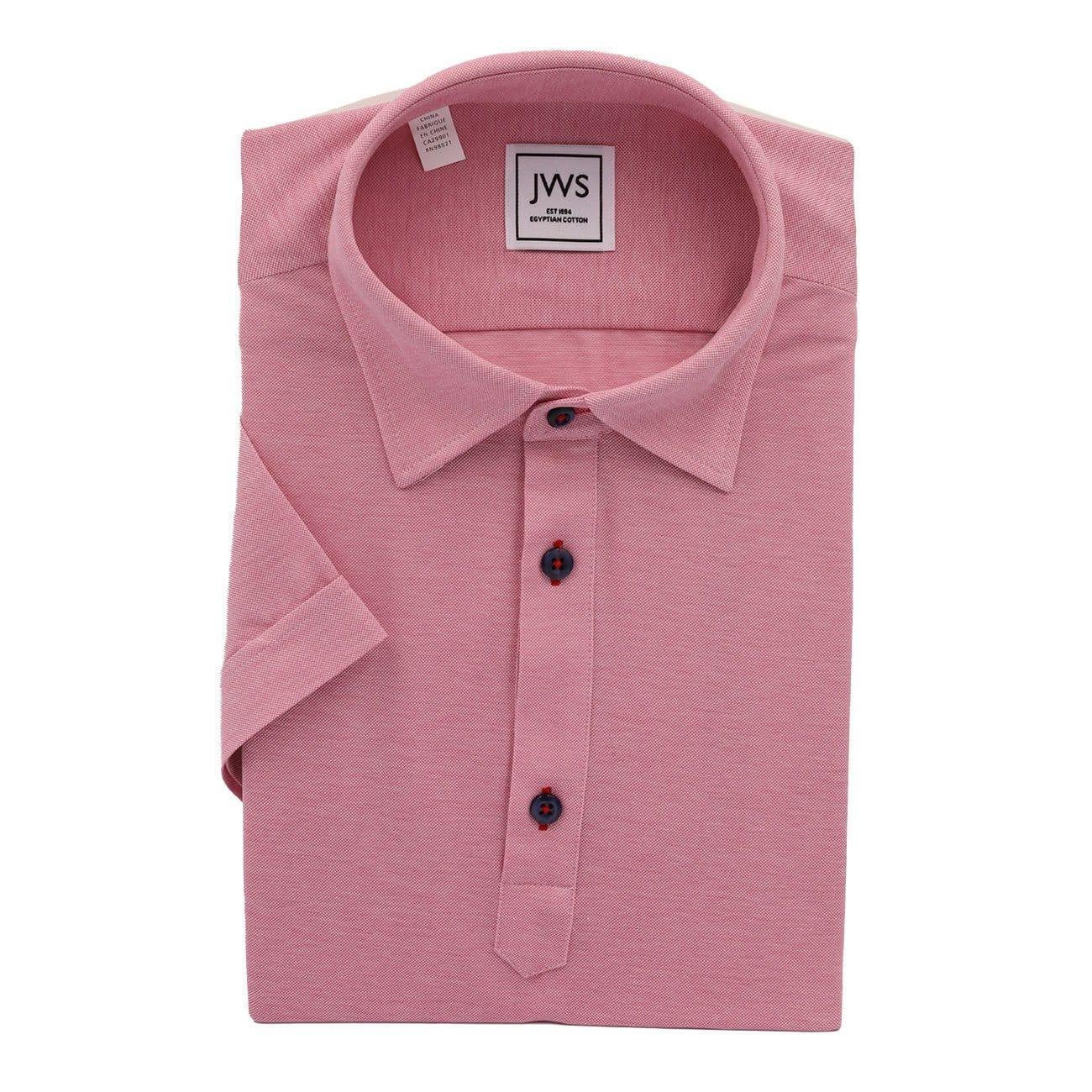 Dark Pink Fine Pique Polo Shirt - Just White Shirts