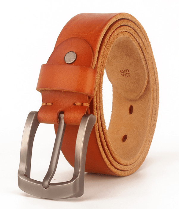 Dressy Matt Finish Casual Leather Belt - Just White Shirts