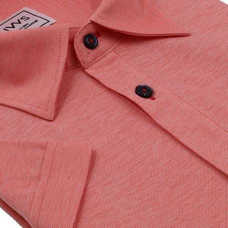 Peach Fine Pique Polo Shirt - Just White Shirts