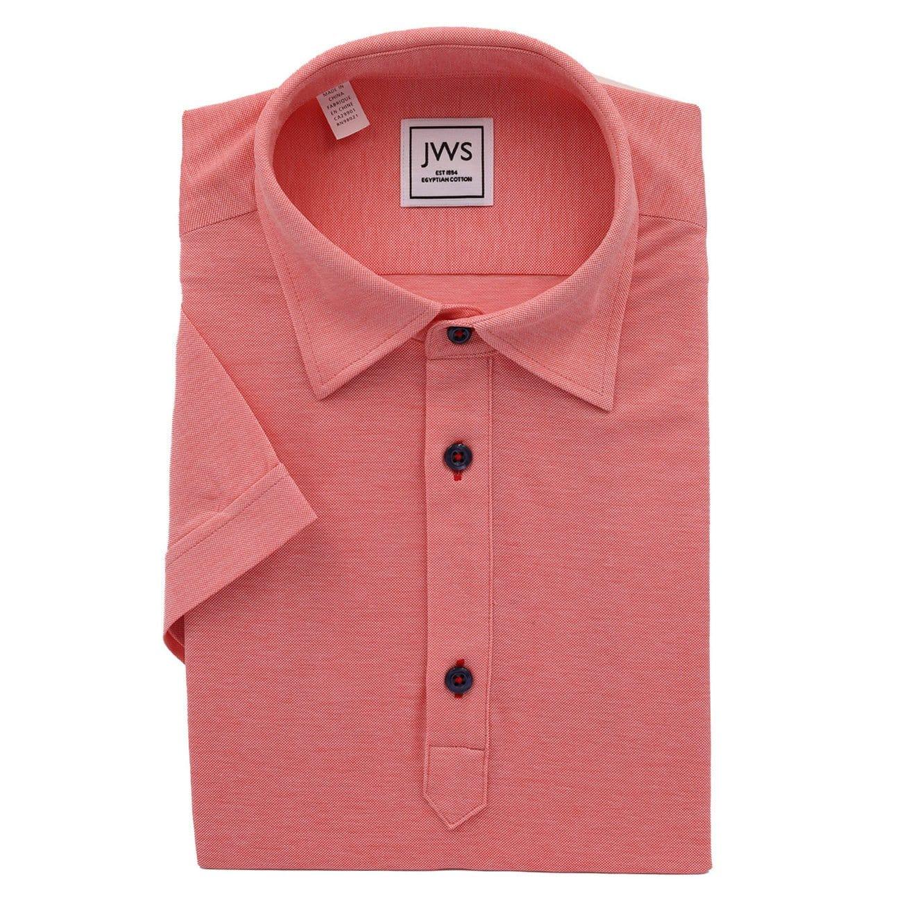 Peach Fine Pique Polo Shirt - Just White Shirts