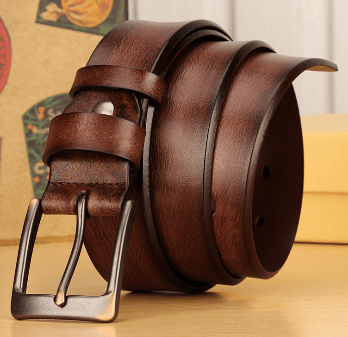 Semi Gloss Dress Leather Belt - Just White Shirts