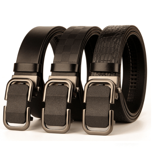 Black Leather Dress Belts (Three Variations)