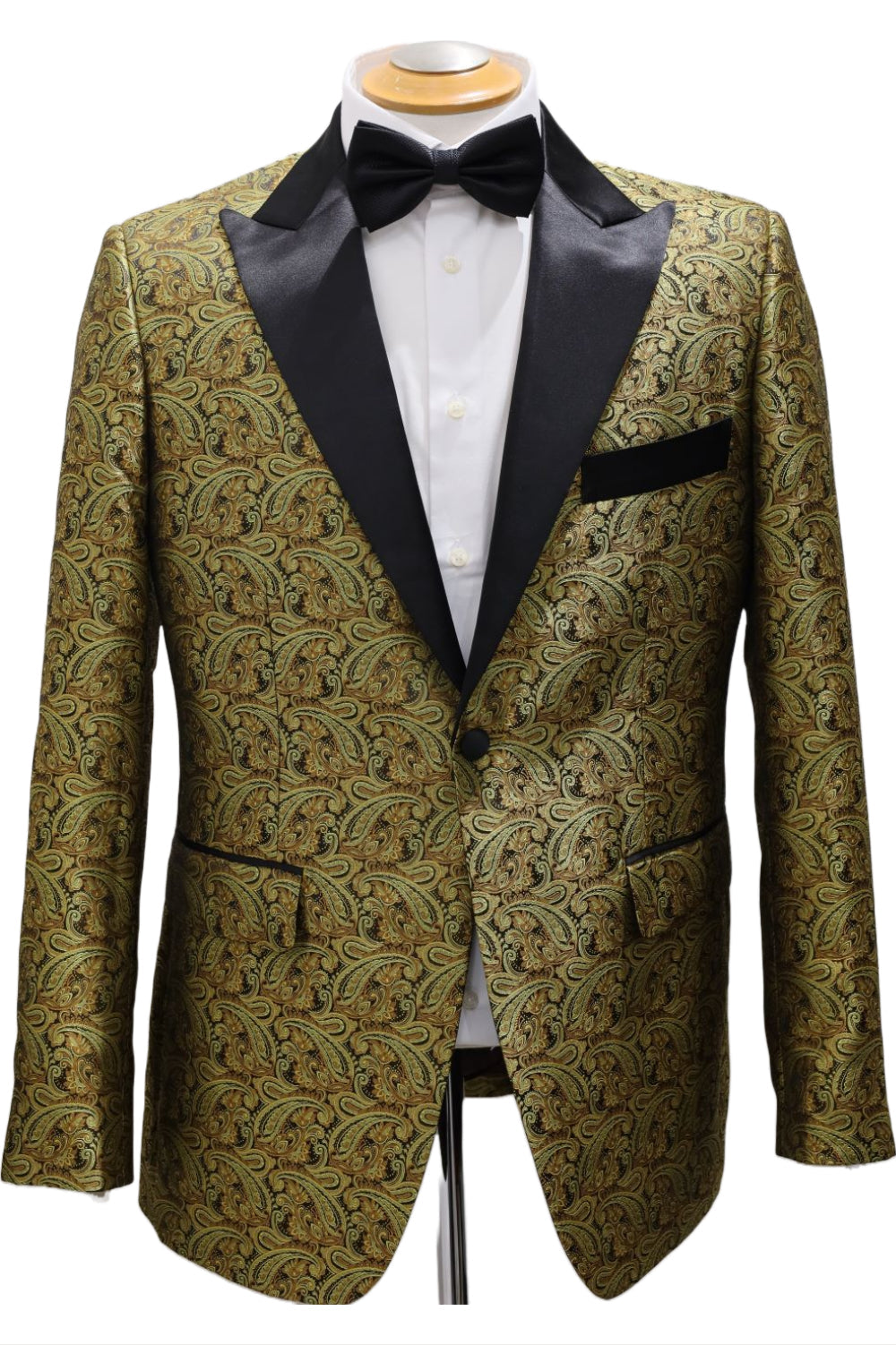 Gold and Black Paisley Tuxedo Jacket