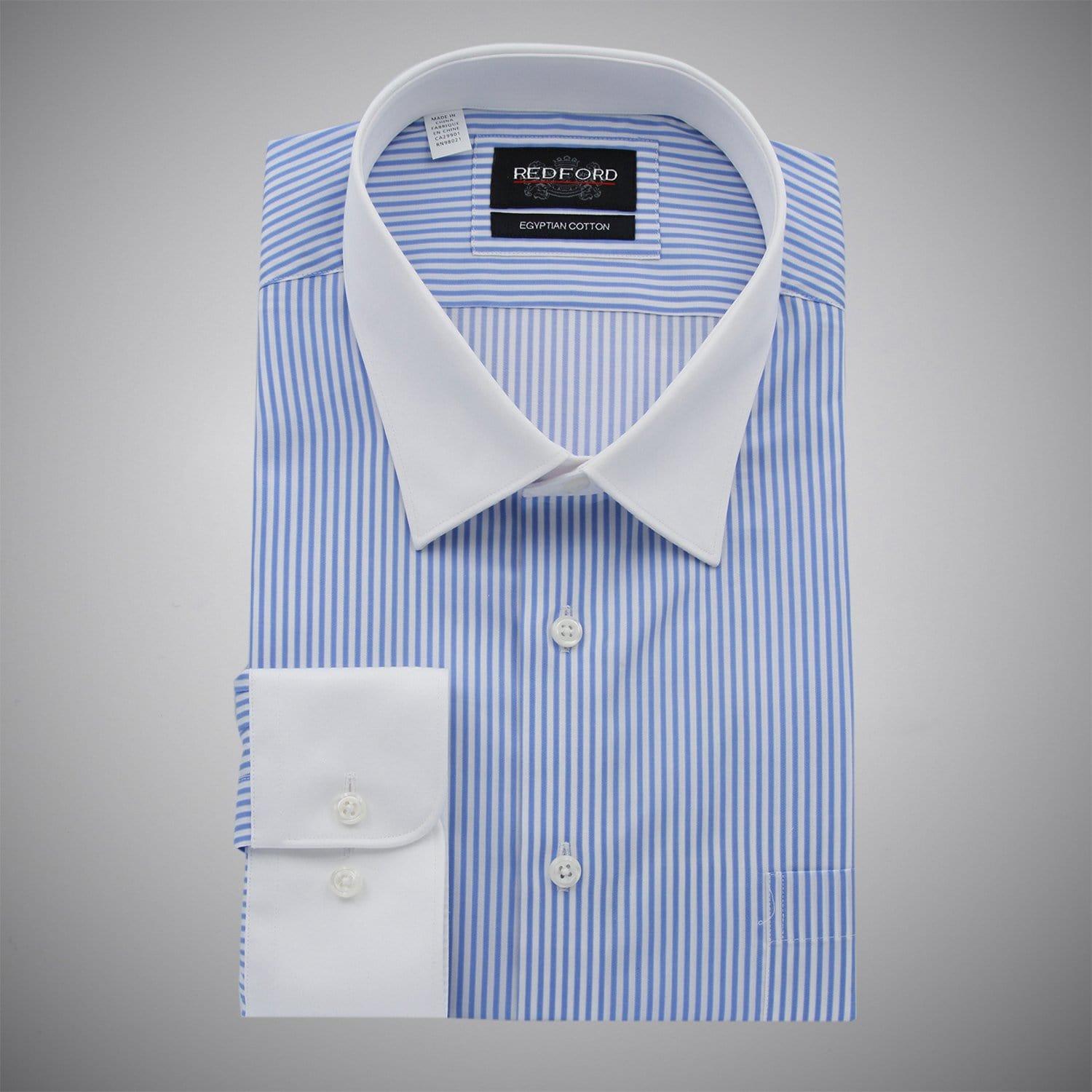 Pre Order Striped Shirt Men | Banker Collar | Light Blue JWS BESPOKE Pre Order Striped Shirt Men | Banker Collar | Light Blue JWS BESPOKE