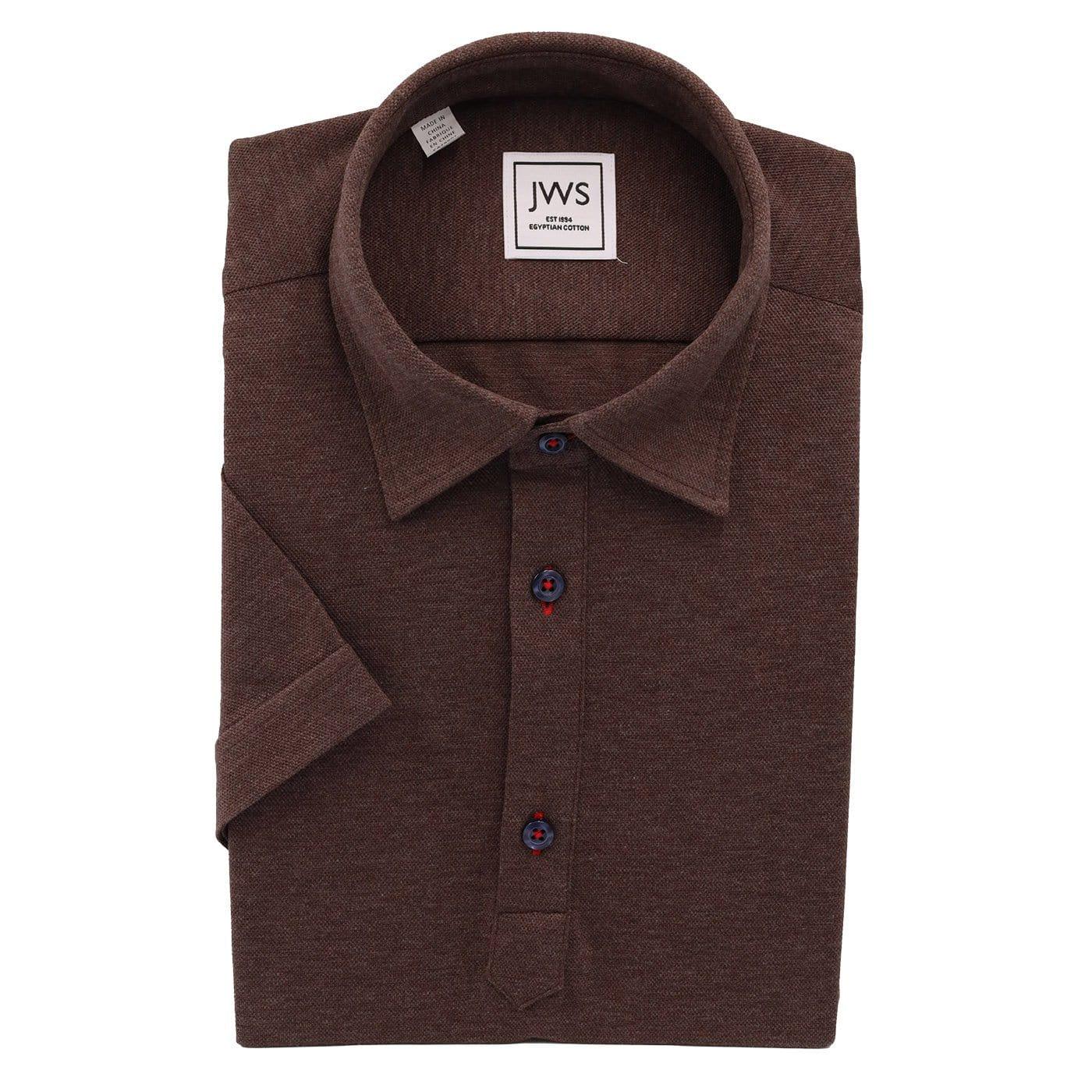 Chocolate Brown Pique Polo Shirt - Just White Shirts