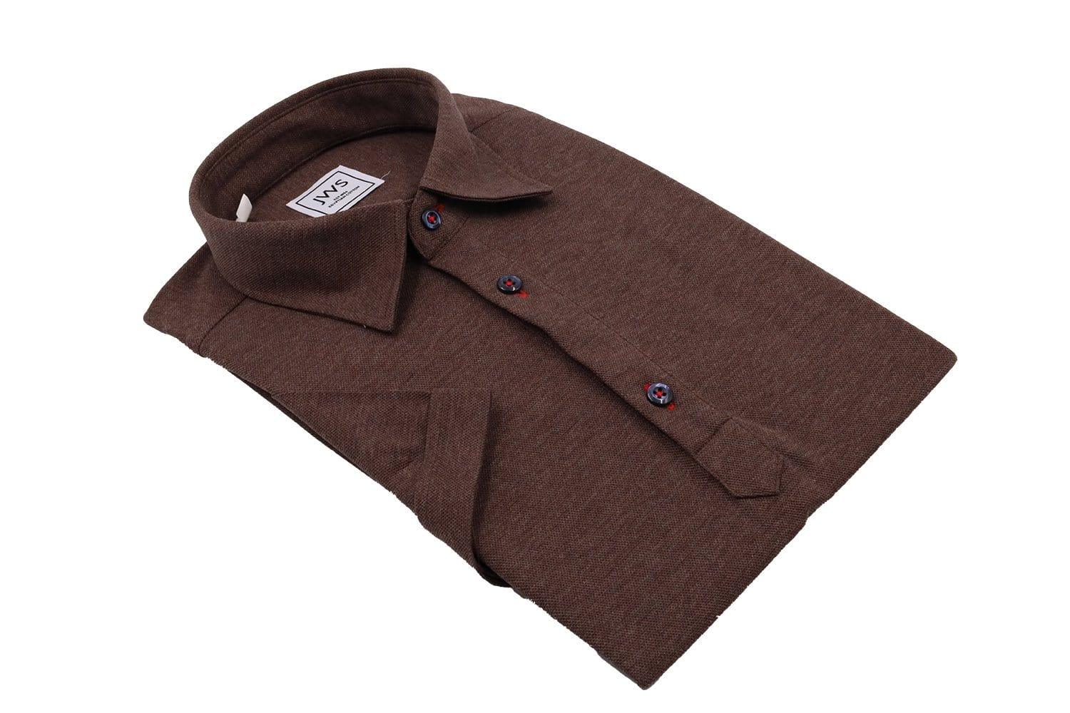 Chocolate Brown Pique Polo Shirt - Just White Shirts