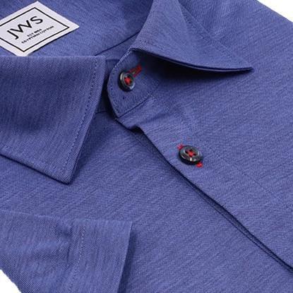 Dark Blue Fine Pique Polo Shirt - Just White Shirts