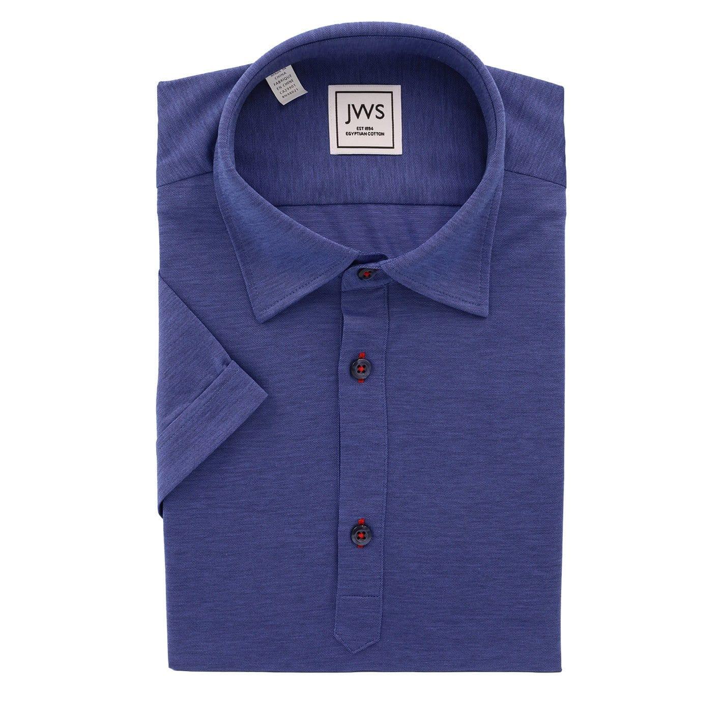 Dark Blue Fine Pique Polo Shirt - Just White Shirts