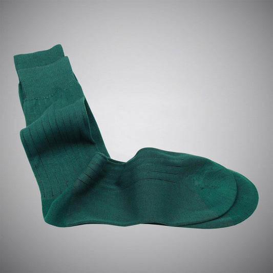 Forest Green Mid-calf Mercerized Cotton Socks - Just White Shirts