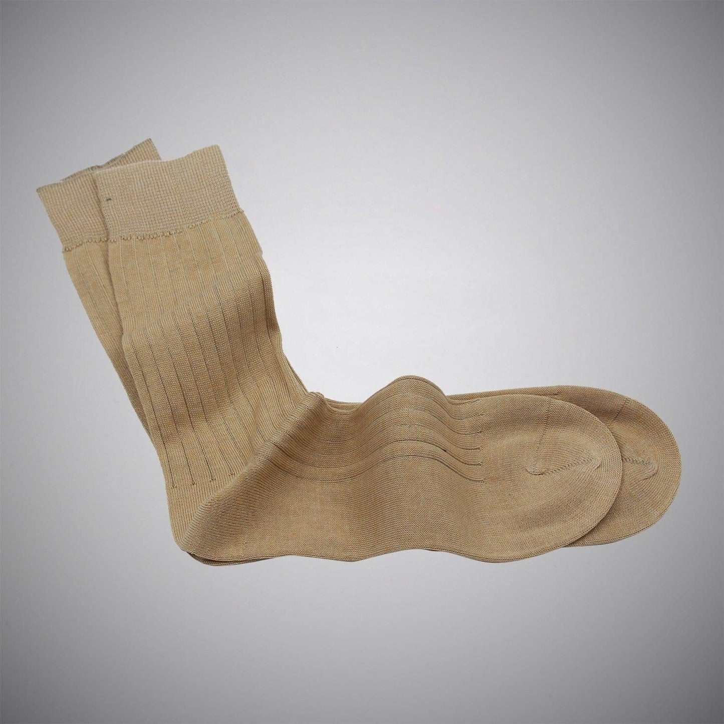 Golden Sand Mid-calf Mercerized Cotton Socks - Just White Shirts