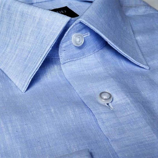 Light Blue Linen Shirt - Just White Shirts