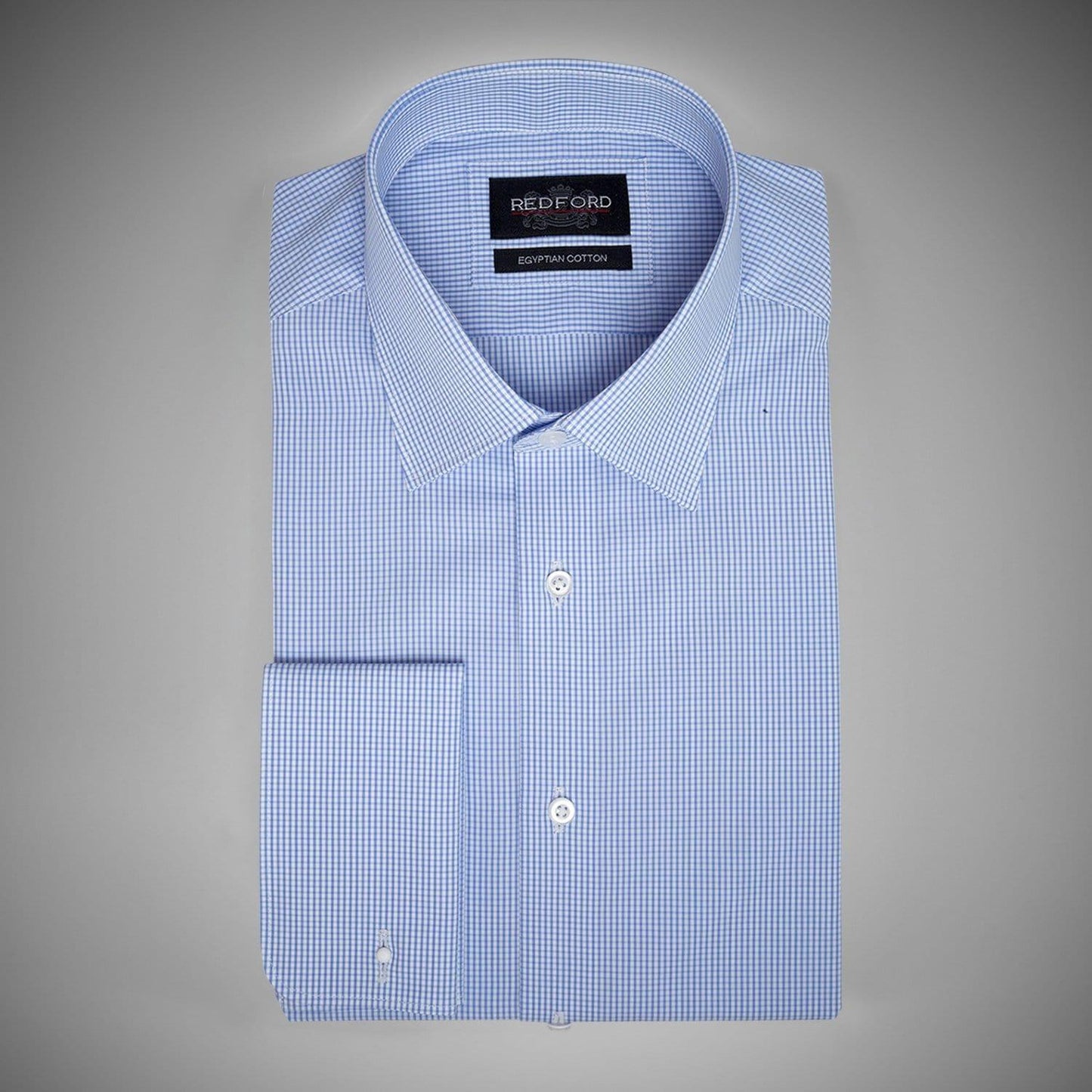 Light Blue Micro-Check - Just White Shirts