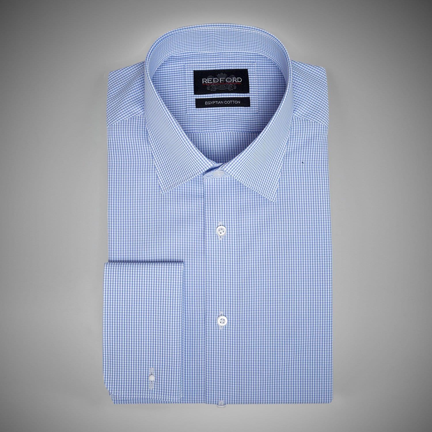 Light Blue Micro-Check - Just White Shirts