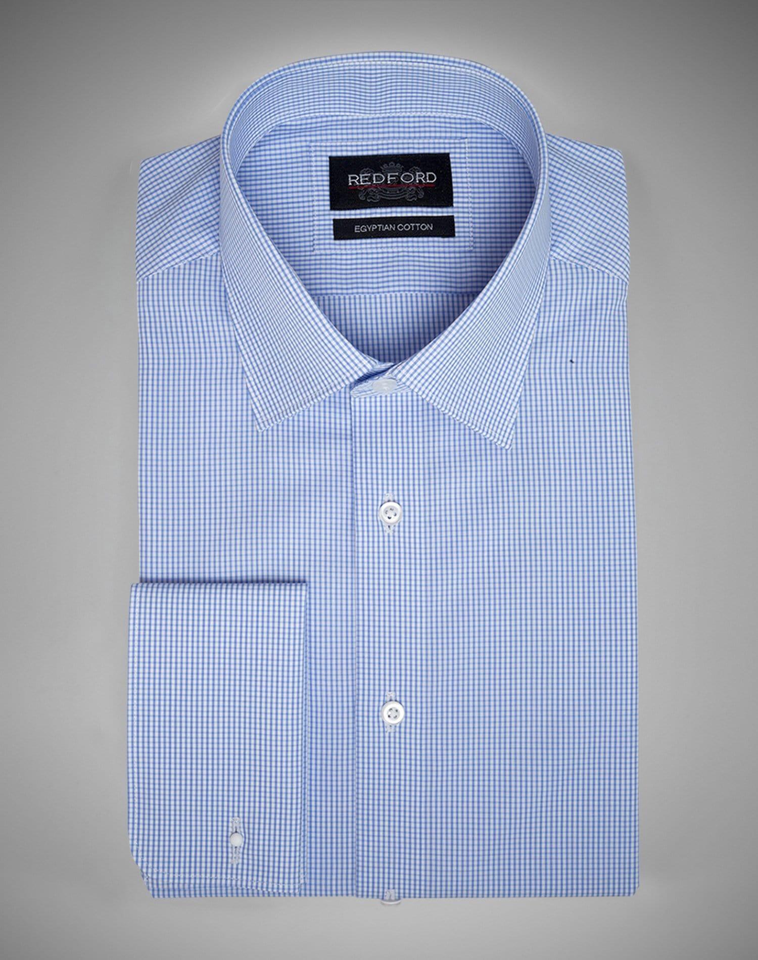 Light Blue Micro-Check - Just White Shirts