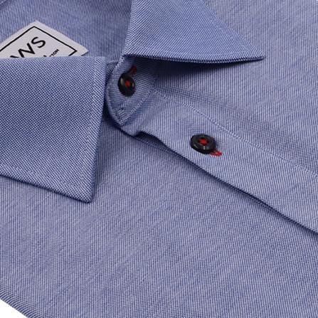 Navy Blue Fine Pique Polo Shirt - Just White Shirts