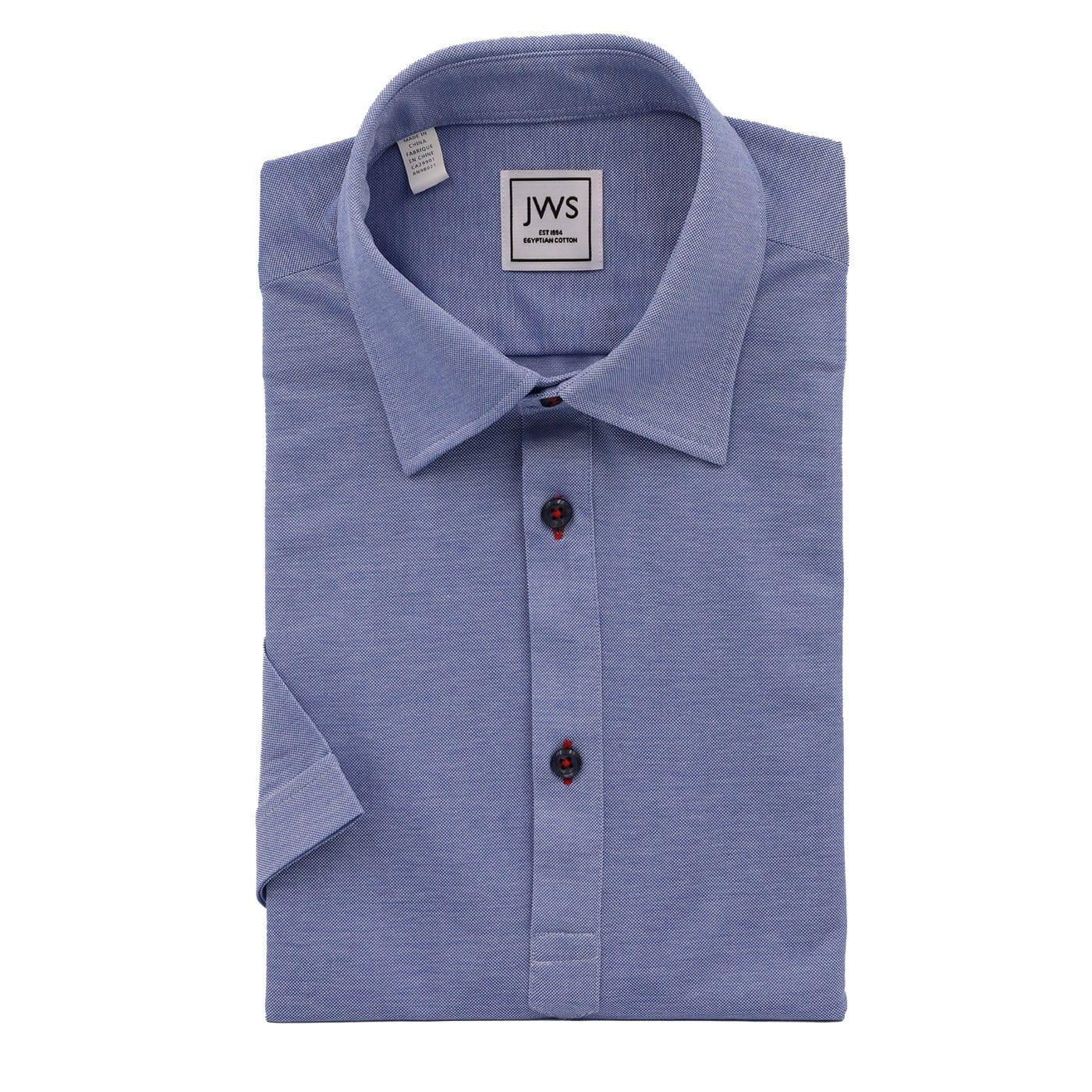 Navy Blue Fine Pique Polo Shirt - Just White Shirts