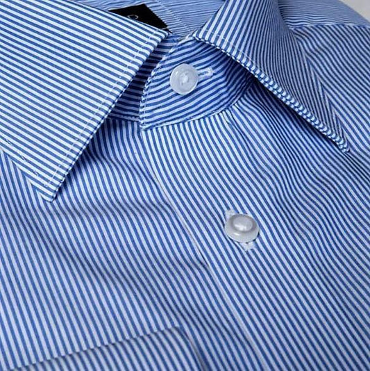 Navy Stripe Shirt - Just White Shirts