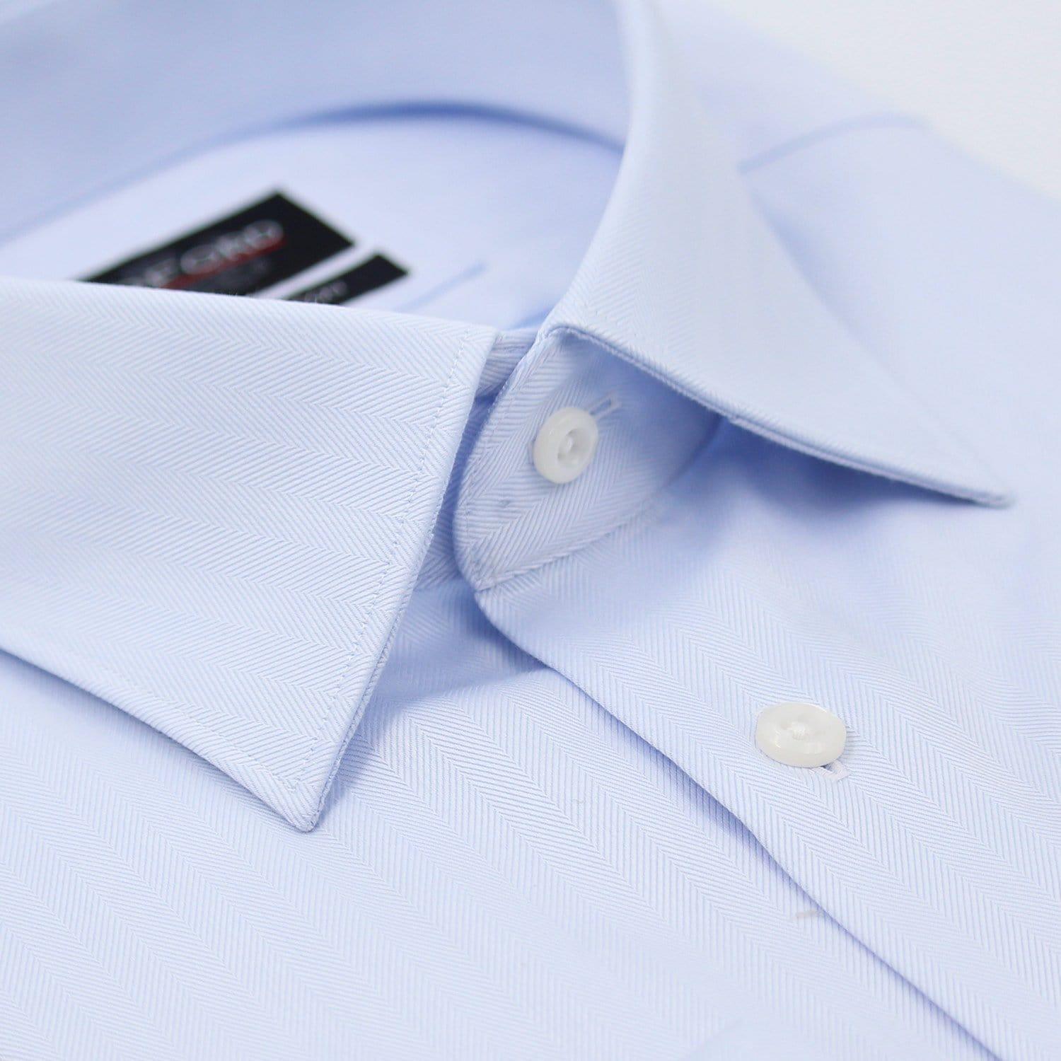 Non-Iron Solid Light Blue Shirt - Just White Shirts