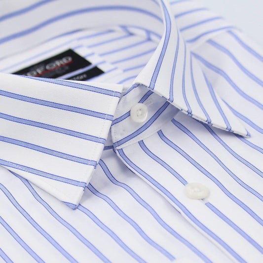 Non-Iron Two-Tone Blue Stripe Shirt - Just White Shirts